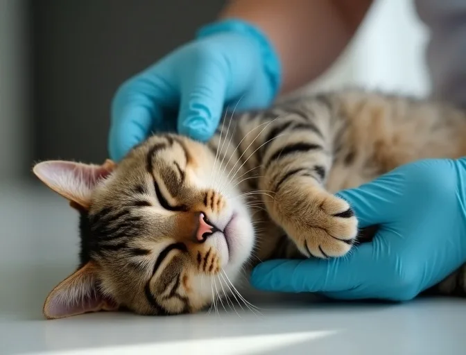 Specialist carefully handling a deceased cat with dignity in Truganina
